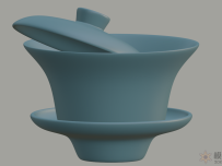 成都盖碗茶3D打印模型